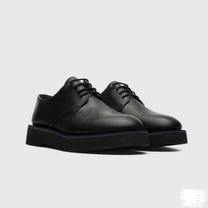 Camper Tyra | Womens Black Leather Lace-Up Oxfords